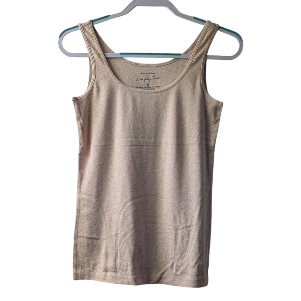 SONOMA LIFE + STYLE WOMEN'S BEIGE/LIGHT TAN EVERYDAY TANK SIZE M
